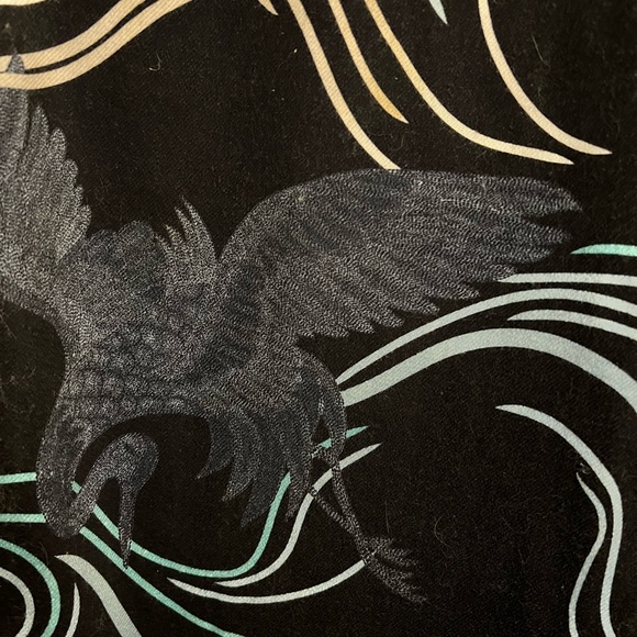 The Kit. Cropped Alexa Jeans with ocean and cranes print - Picture 4 of 5